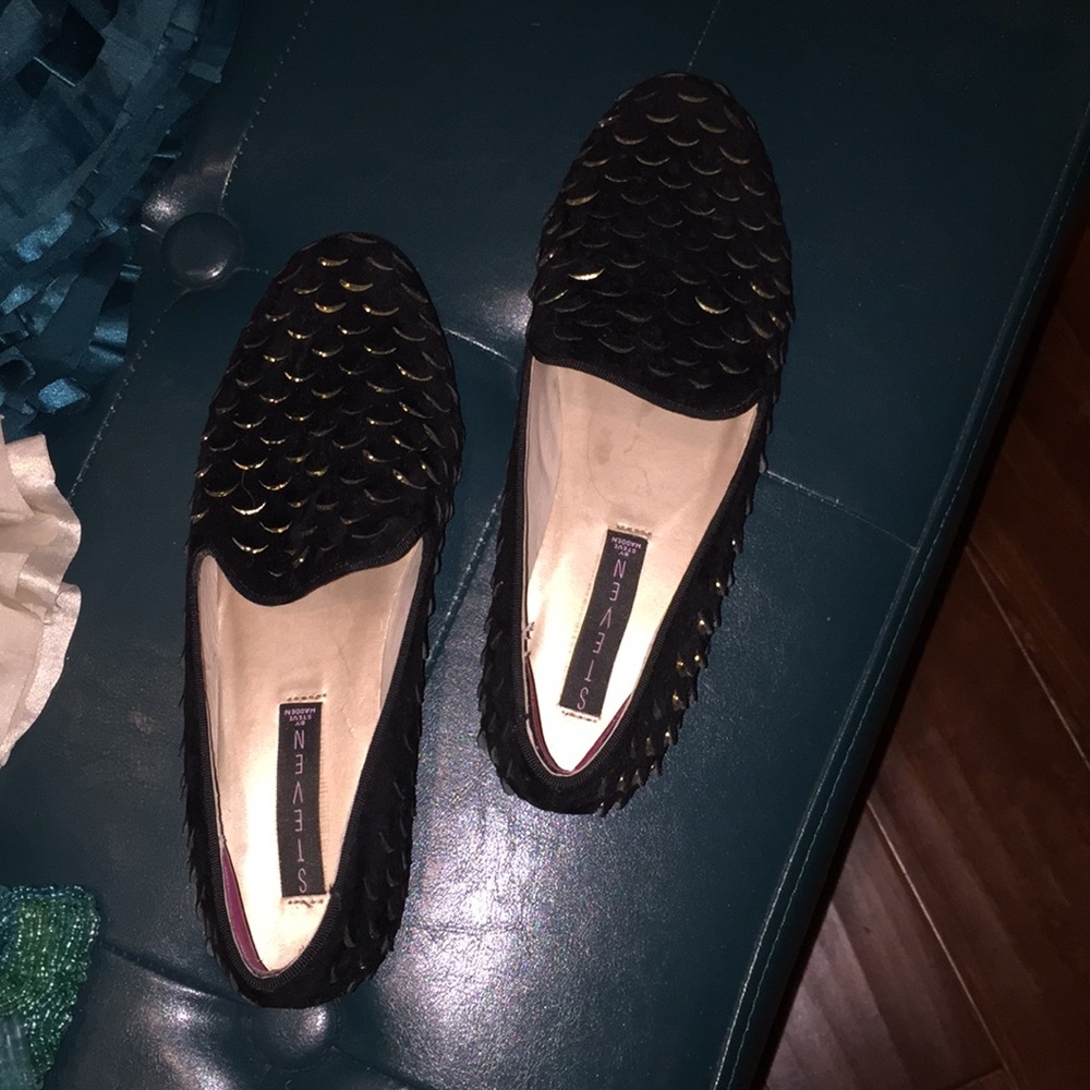 Steven by Steve Madden Flats Black Suede